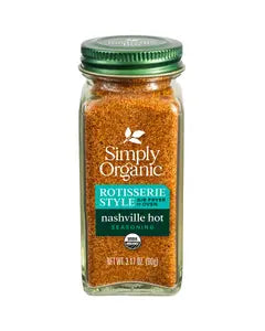 Simply Organic Nashville Hot Rotisserie Style Seasoning 3.17 oz.