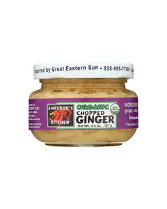 Emperors Kitchen Organic Chopped Ginger 4.5 oz. jar